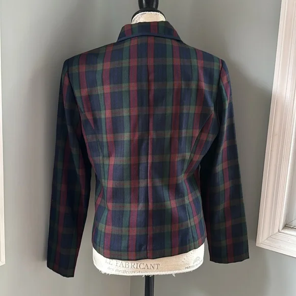 Vintage Miss Dorby dark plaid jacket EVC size 12 - Picture 6 of 12